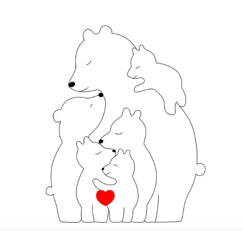 Persoonlijke Berenfamilie Decoratie