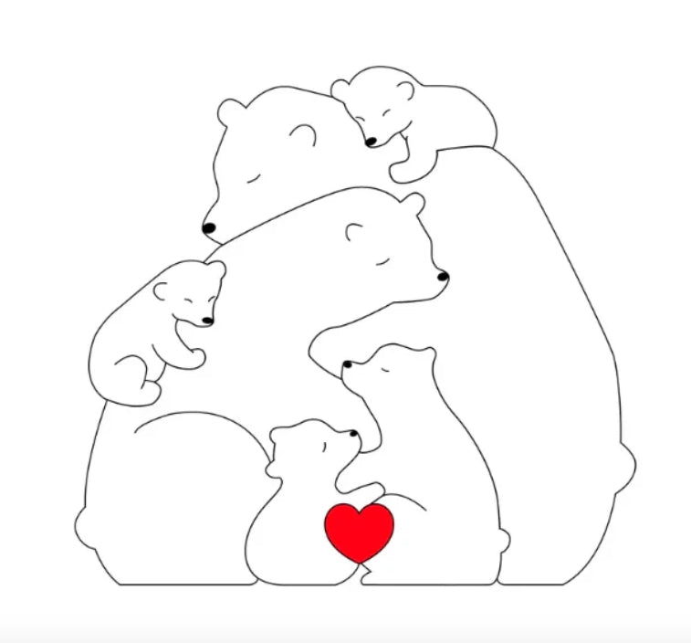 Persoonlijke Berenfamilie Decoratie