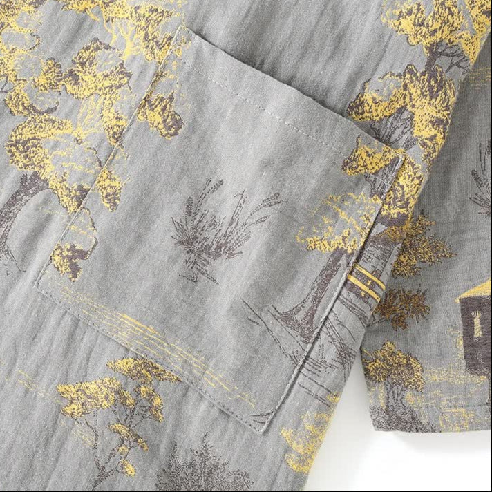 Neutrale Katoenen Kimono-Pyjamaset