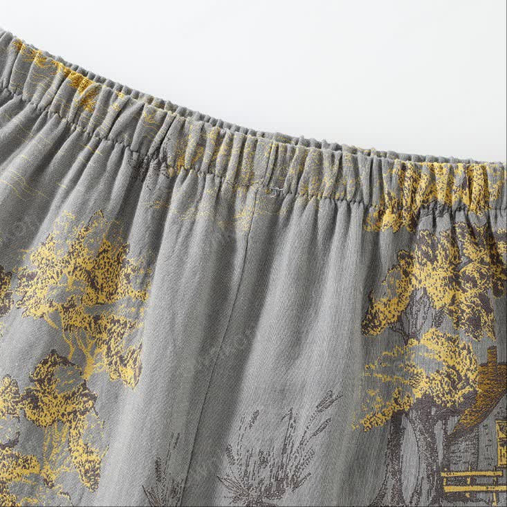 Neutrale Katoenen Kimono-Pyjamaset