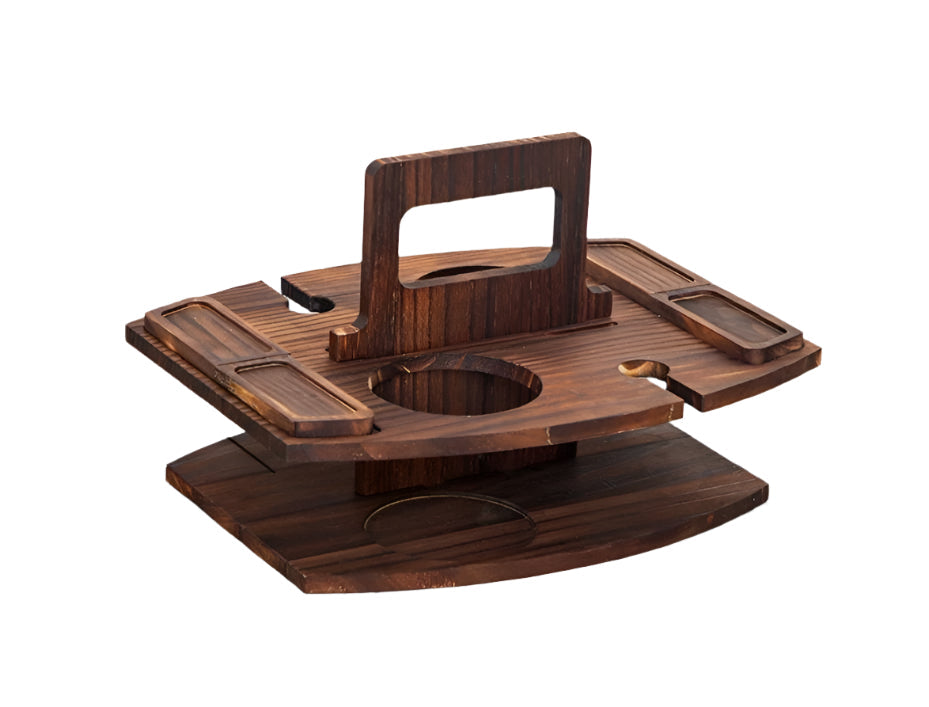 Draagbare Houten Picknicktafel met Ruime Serveerruimte 36x31x26cm