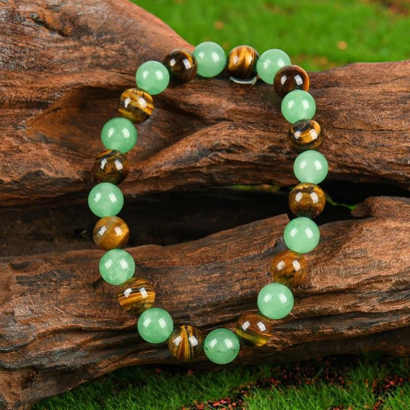 Rijkdom Bewaker Kristallen Armband – Aventurijn & Tijgeroog