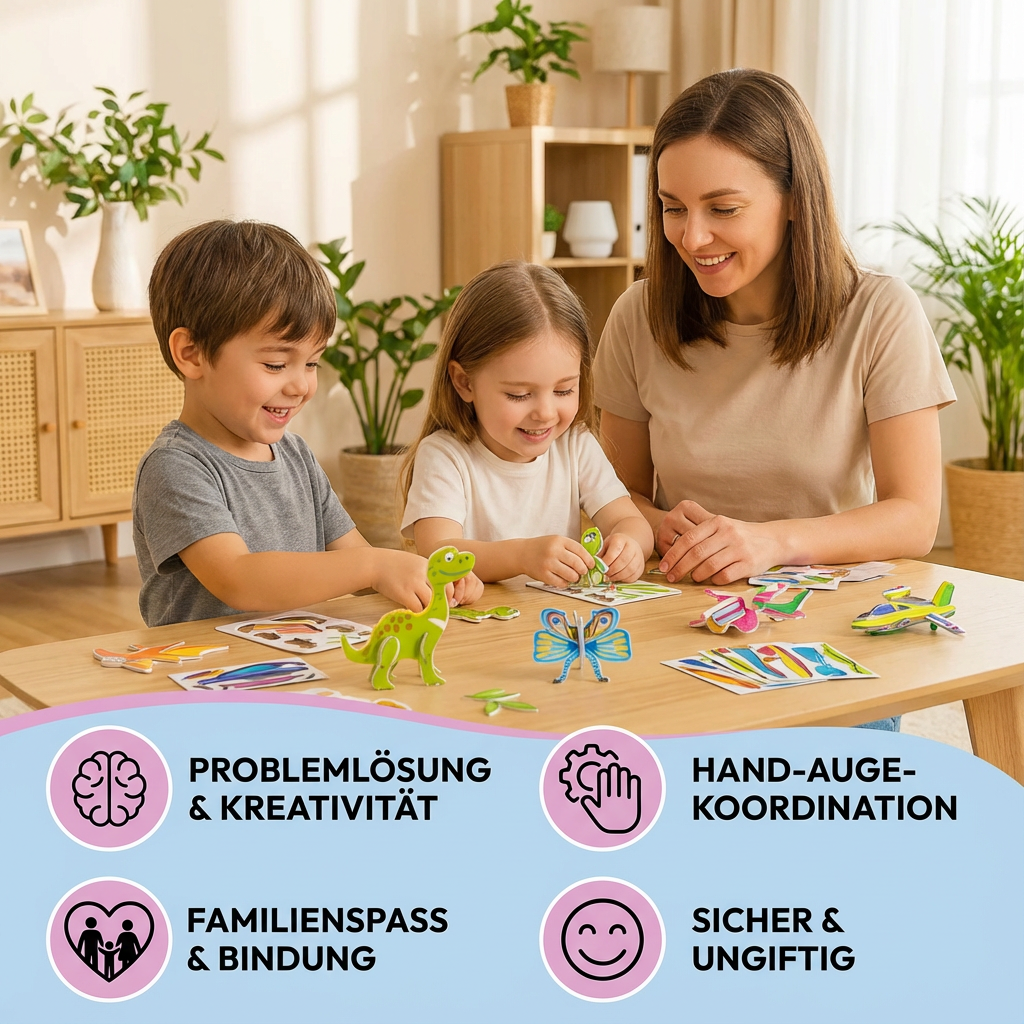 3D Cartoon Puzzelset voor Kinderen