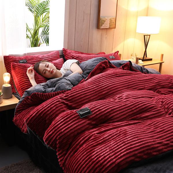 Dikke Corduroy Velvet Bedset