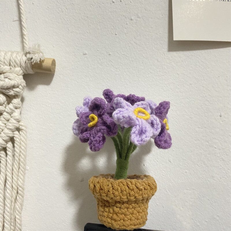 Handgemaakte gebreide bloemen