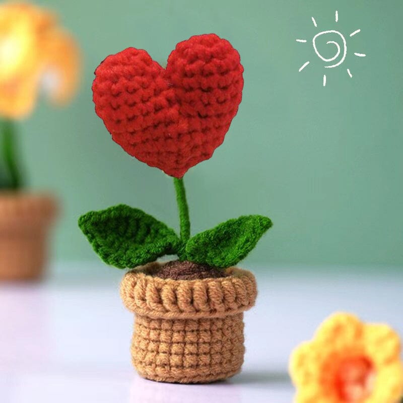 Handgemaakte gebreide bloemen