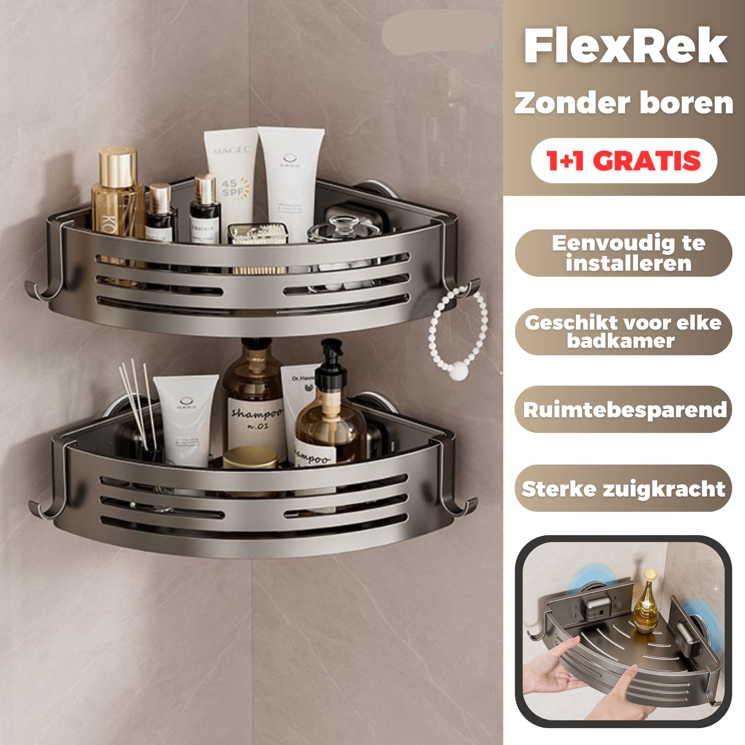 LuxaShelf | Elegante opslagoplossing zonder boren