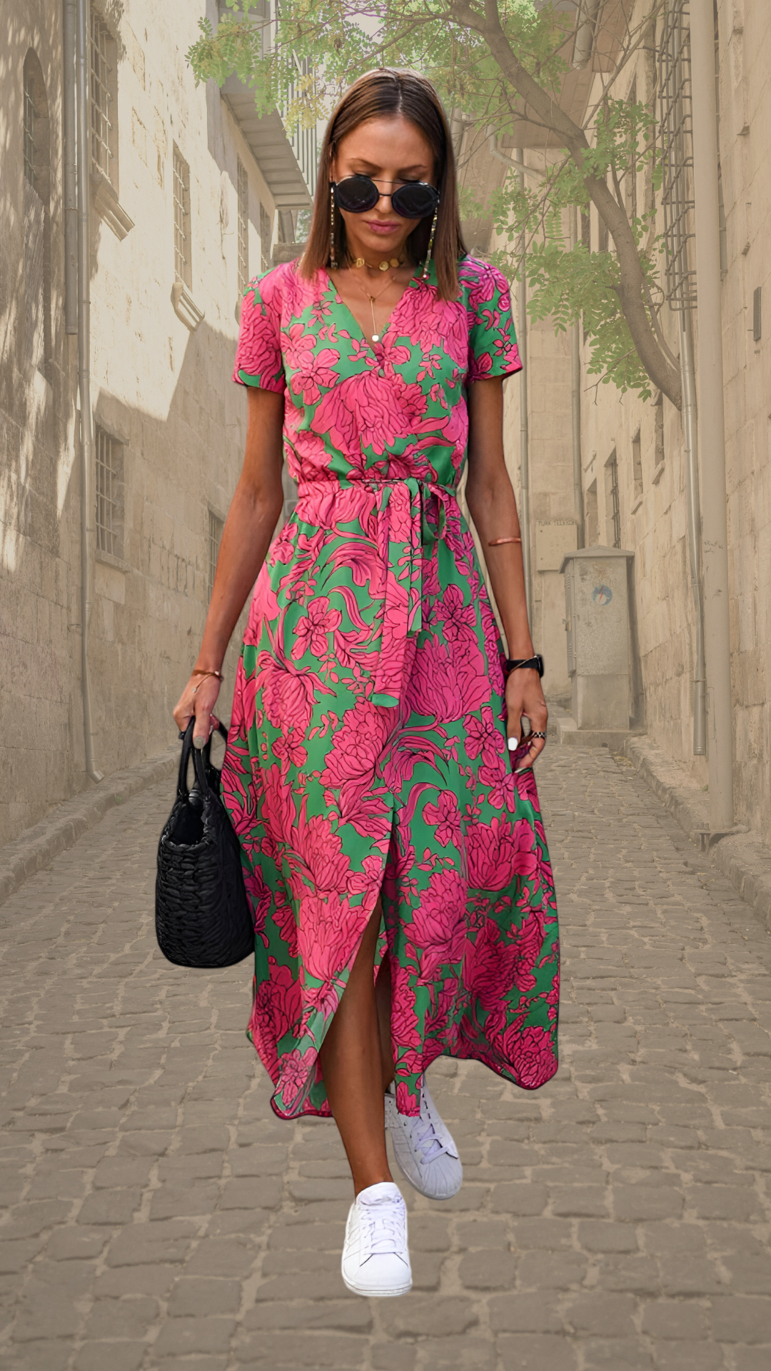 Aubrey | Statement Bloemen Wrap Maxi Jurk