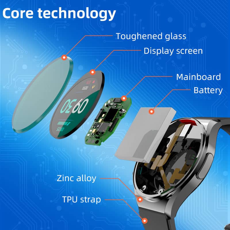 Ein-Klick Bloedglucose Bloeddruk EKG/EKG HRV Hartbewaking Suga Pro Gezondheids Smartwatch