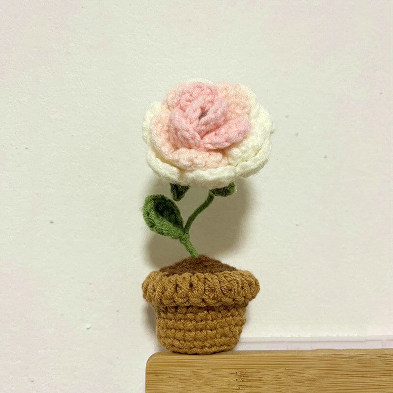 Handgemaakte gebreide bloemen