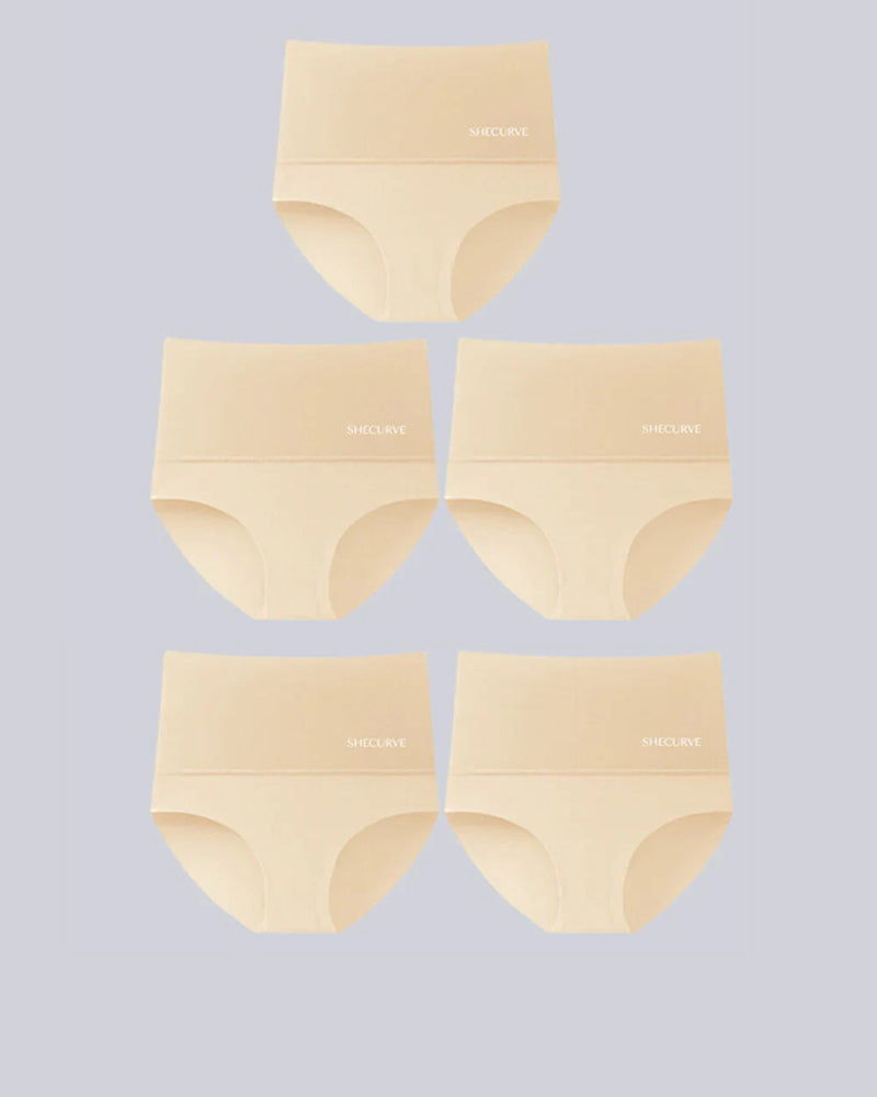 LuxeSilhouette 5-Pack Hoge Taille Slipjes | Perfecte buikcontrole voor een slanker figuur