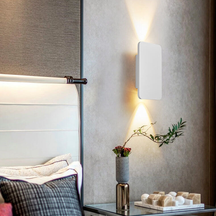 Noordse Minimalistische Glazen Rechthoekige LED Wandlamp 2-Licht