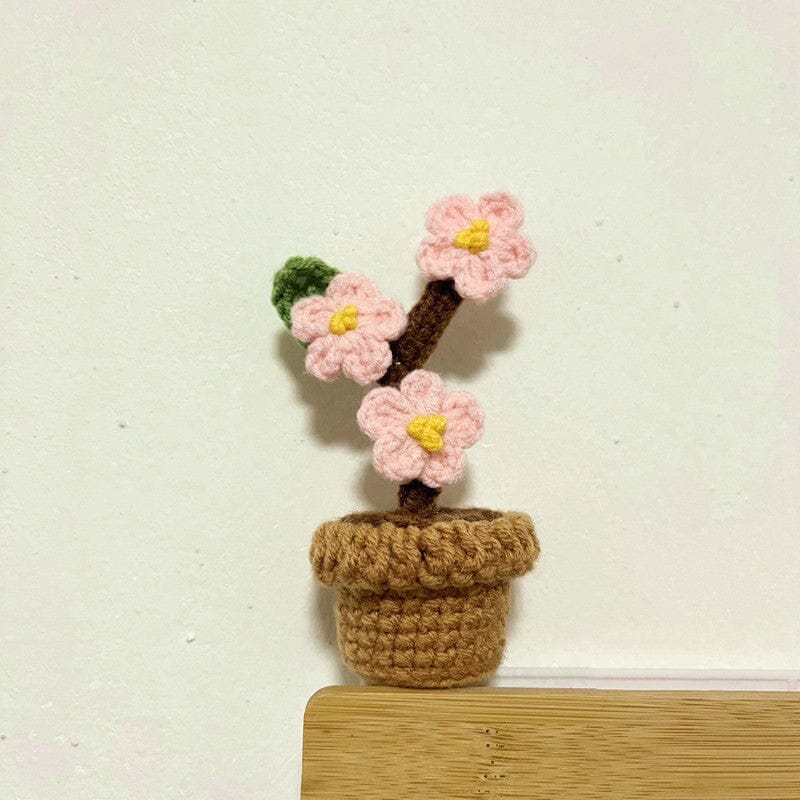 Handgemaakte gebreide bloemen