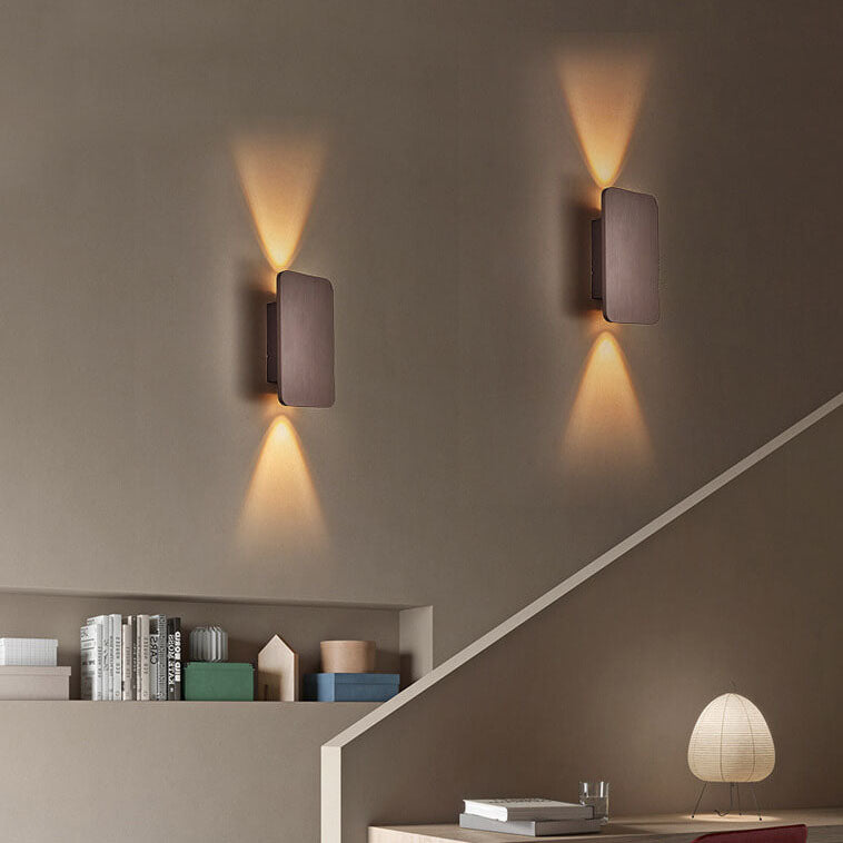 Noordse Minimalistische Glazen Rechthoekige LED Wandlamp 2-Licht