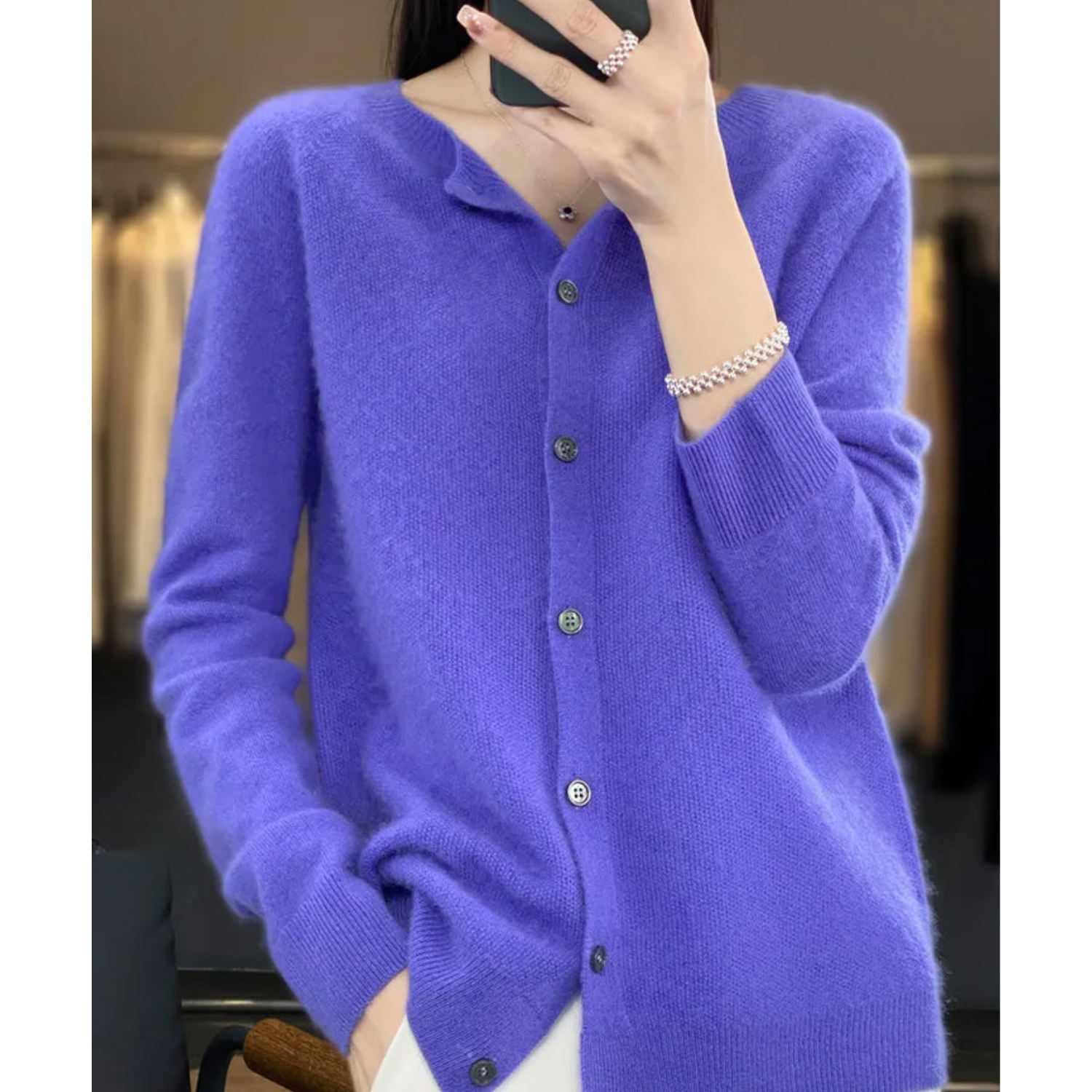 Drune Dames Ronde Hals Cardigan Trui