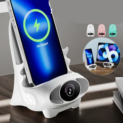 LuxiCharge Luxe Mini Stoel | Draadloze snellader en multifunctionele telefoonhouder