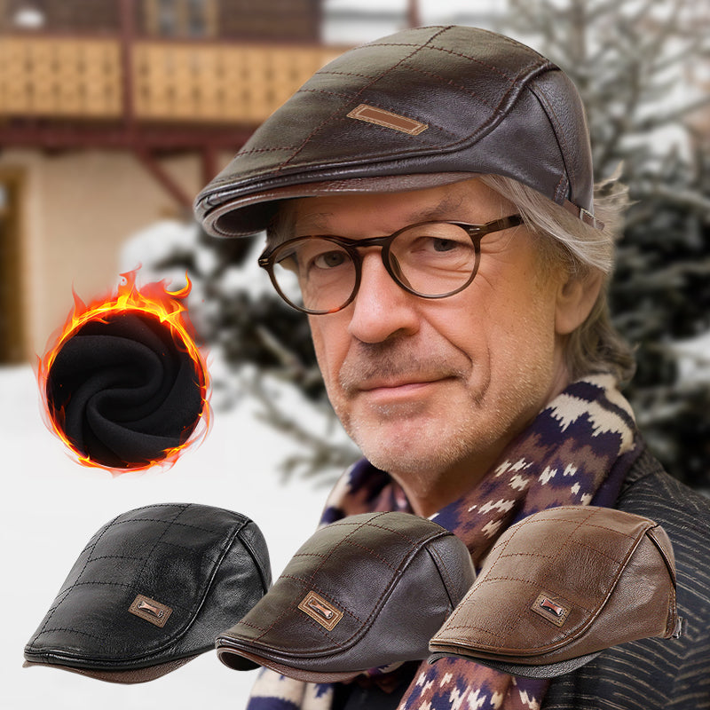 ElderLux Pluche Leren Baret | Gezellige elegantie voor een warme winterervaring