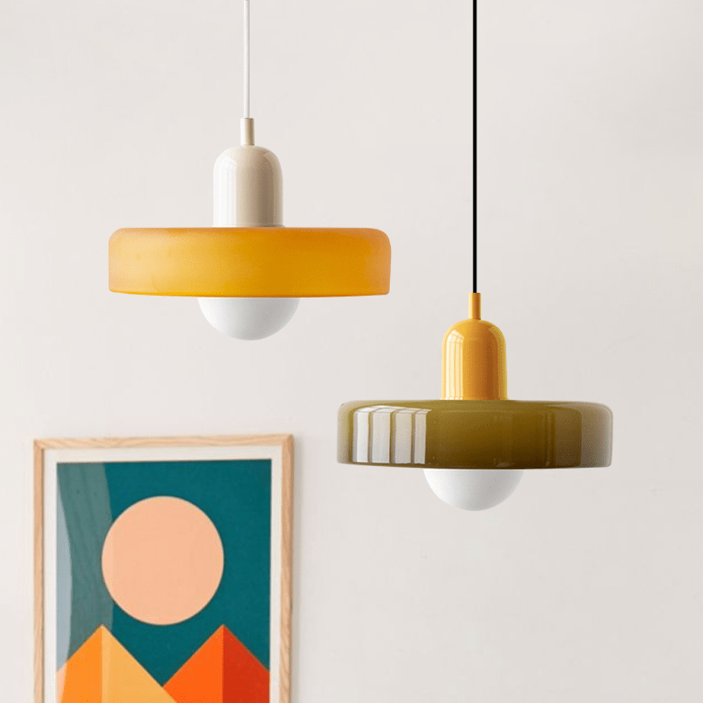 Bauhaus Gekleurde Glazen Hanglamp voor Moderne Interieurs
