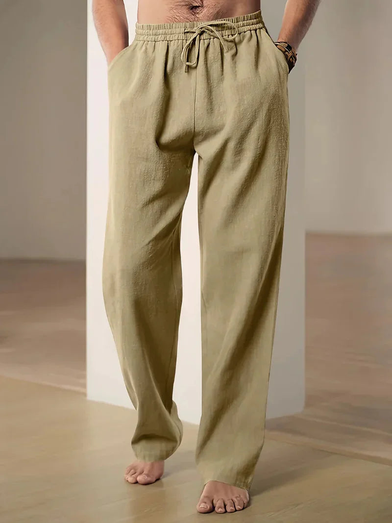 Casual Broek met Elastische Taille voor Mannen met Trekkoord | Ideaal voor Reizen en Dagelijkse Activiteiten