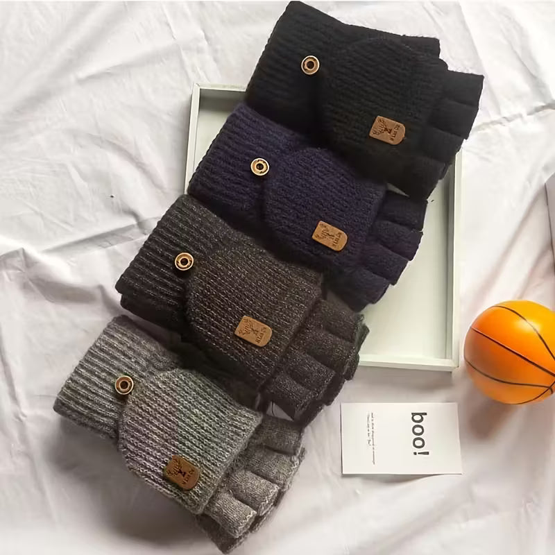 Heren WinterPro Vingerloze Handschoenen – Dik, Warm en Comfortabel