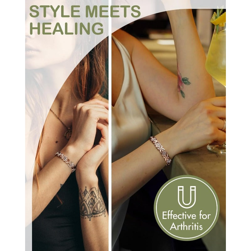 GlamClover Infinity Klaver Koper Magnetische Armband met Versteller