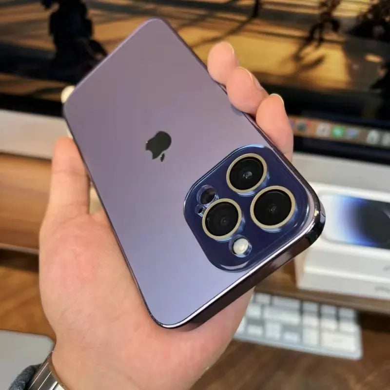 Elico Gelakt Mat Acryl Gehärtigd Glas iPhone Beschermhoes