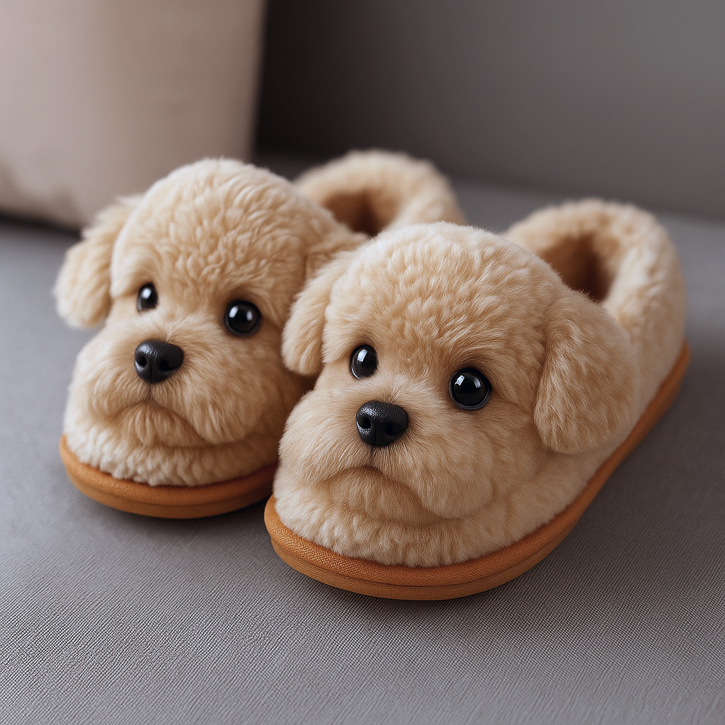 Pawtastic | Super Realistische Hond Pluche Slippers voor Ultiem Comfort