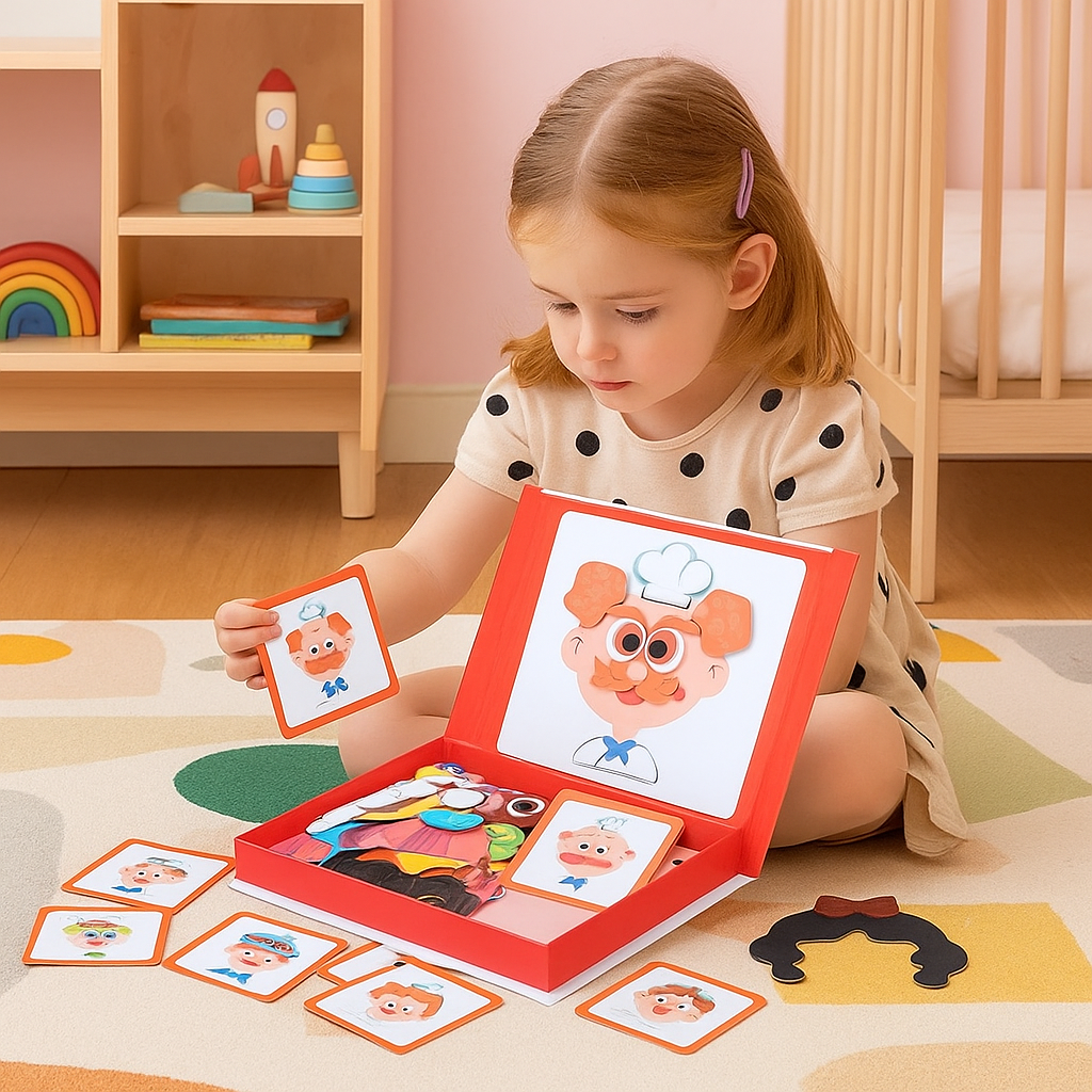 Pedagogisch Gezichtsuitdrukking Leer Puzzel voor Kinderen