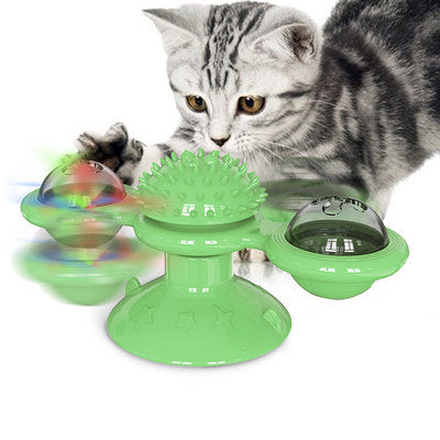 Katzenspeelgoed WhirlMiez | Windmolen spel & Krabstation in één | Tandverzorging & Interactief | Van TPR | 16×7,5×7 cm