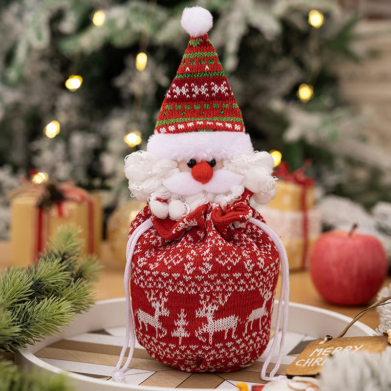 KnitJoy Kerstcadeauzak met Pop – Herbruikbare Brei-cadeauzak voor Kinderen
