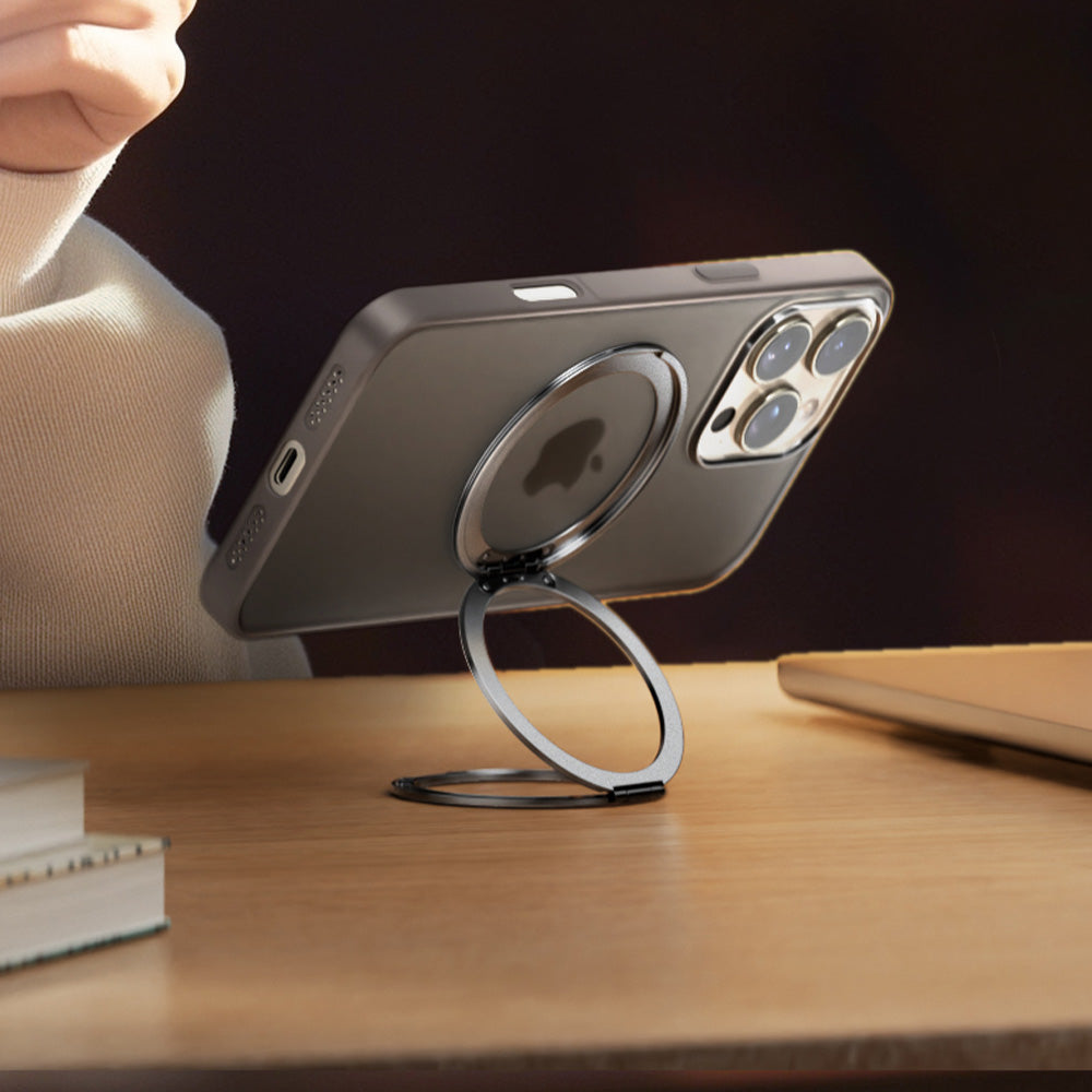 LuxuraGrip Tri-Fold MagSafe Stand | Elegante 3-in-1 telefoonring, standaard en grip voor ultiem gemak