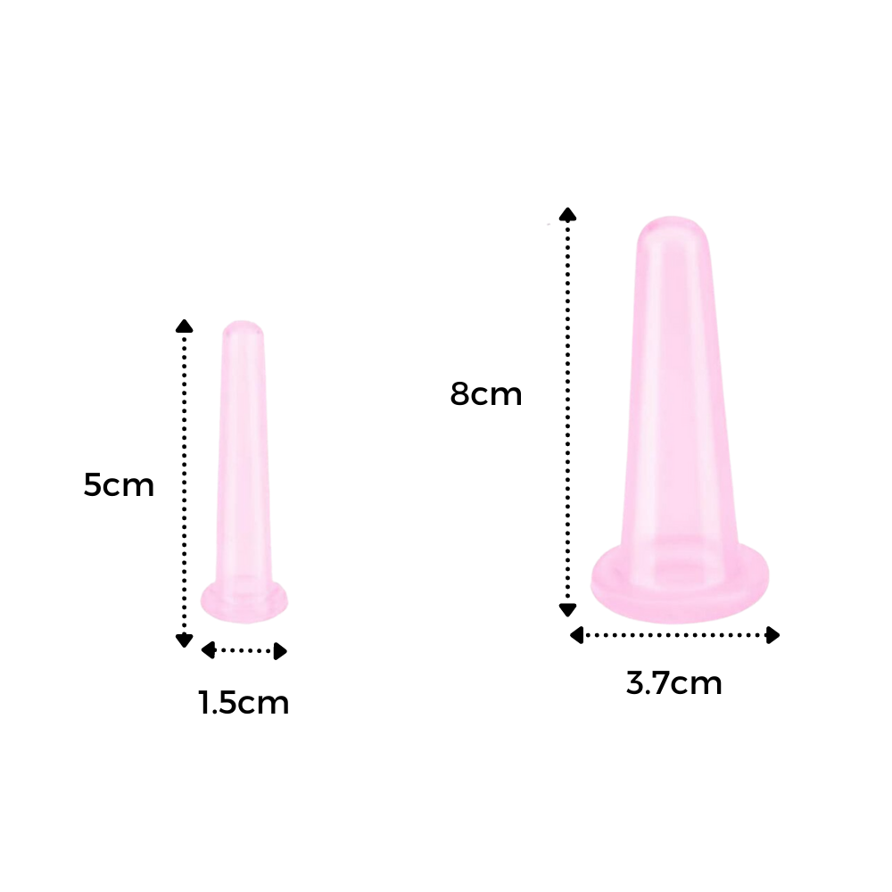 4 Siliconen Bekers voor Gezichtsmassage Cupping