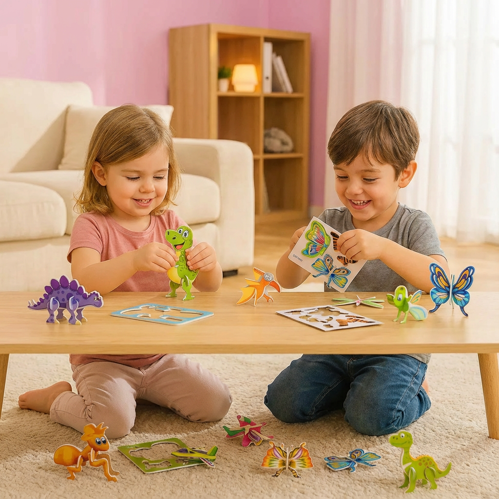 3D Cartoon Puzzelset voor Kinderen