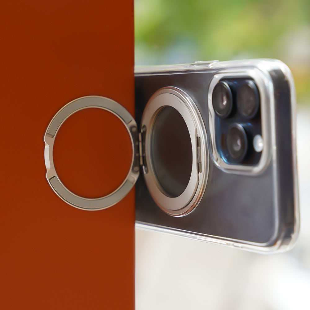 LuxuraGrip Tri-Fold MagSafe Stand | Elegante 3-in-1 telefoonring, standaard en grip voor ultiem gemak
