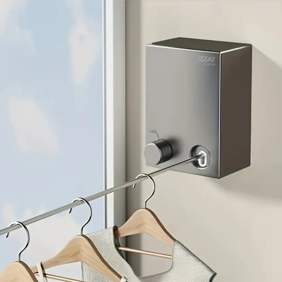 LuxuraLine Ingebouwde Retractable Staal Droogrek | Ruimtebesparend en stijlvol voor elke woning
