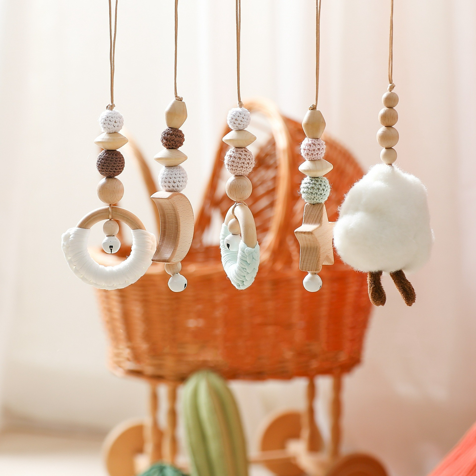 Houten Baby Activiteitenboog met Hangspeelgoed voor Baby