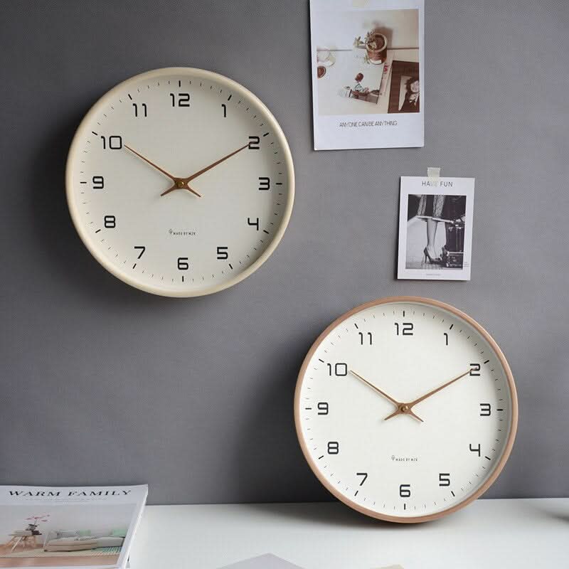 Claryo Scandinavische Houten Wandklok Minimalistisch Ontwerp