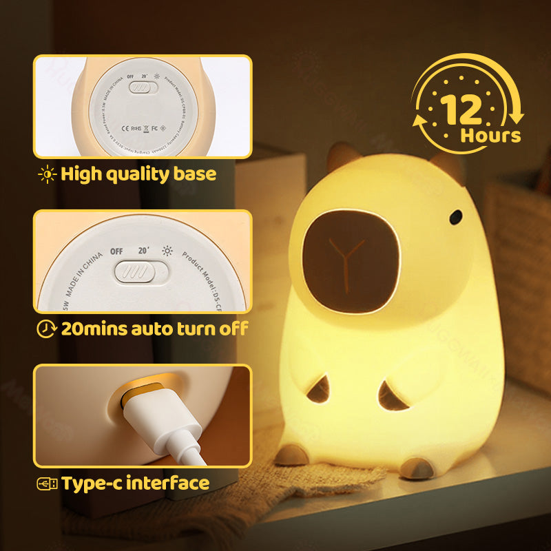 SquishBara | Capybara Squishy Nachtlampje Ideaal Cadeau voor Alle Leeftijden