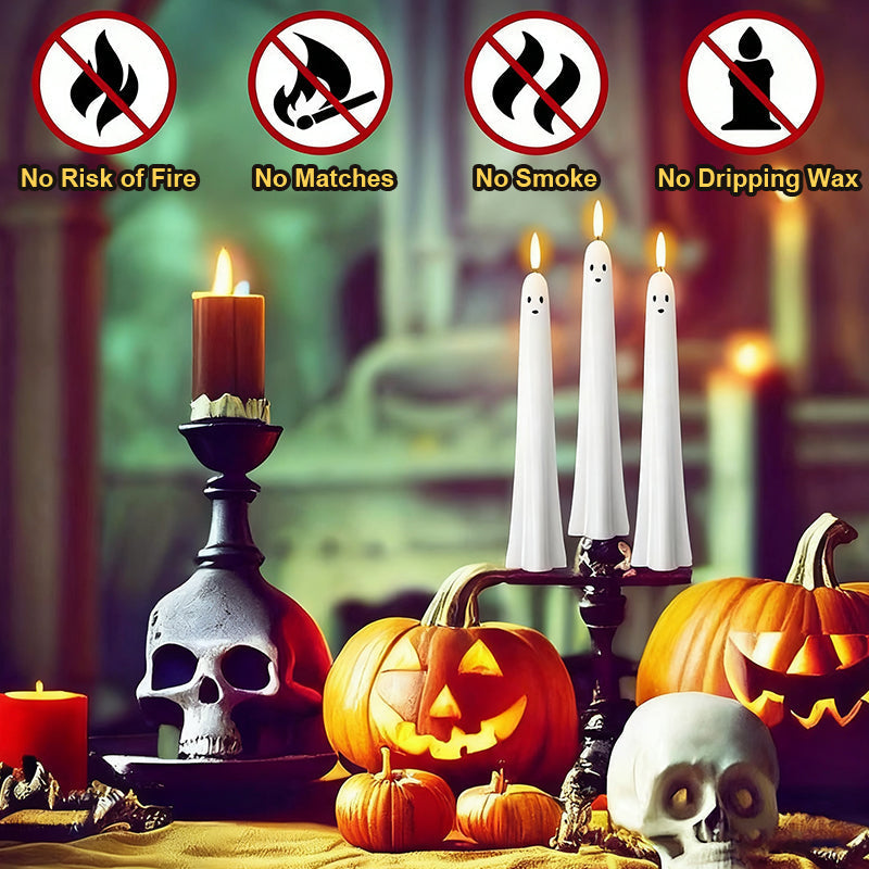 SpookGlow Spooklicht | Afstandsbediend 3D-kaars met vlam