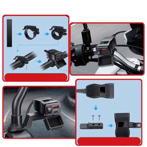 LuxCharge Elite Duo | Luxe dual USB oplader voor motorfietsen