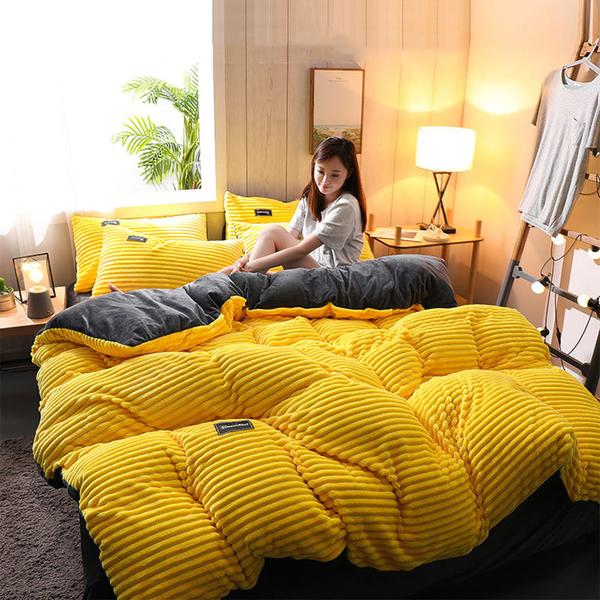 Dikke Corduroy Velvet Bedset