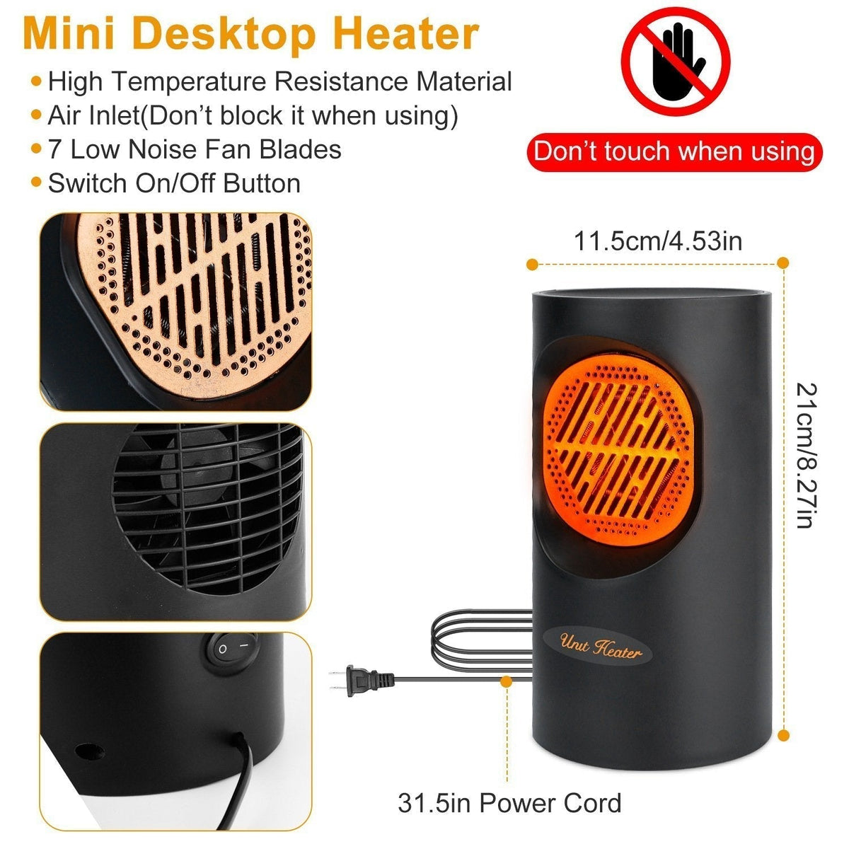 Mini Elektrische Kachel 300W – Draagbare Compacte Verwarming