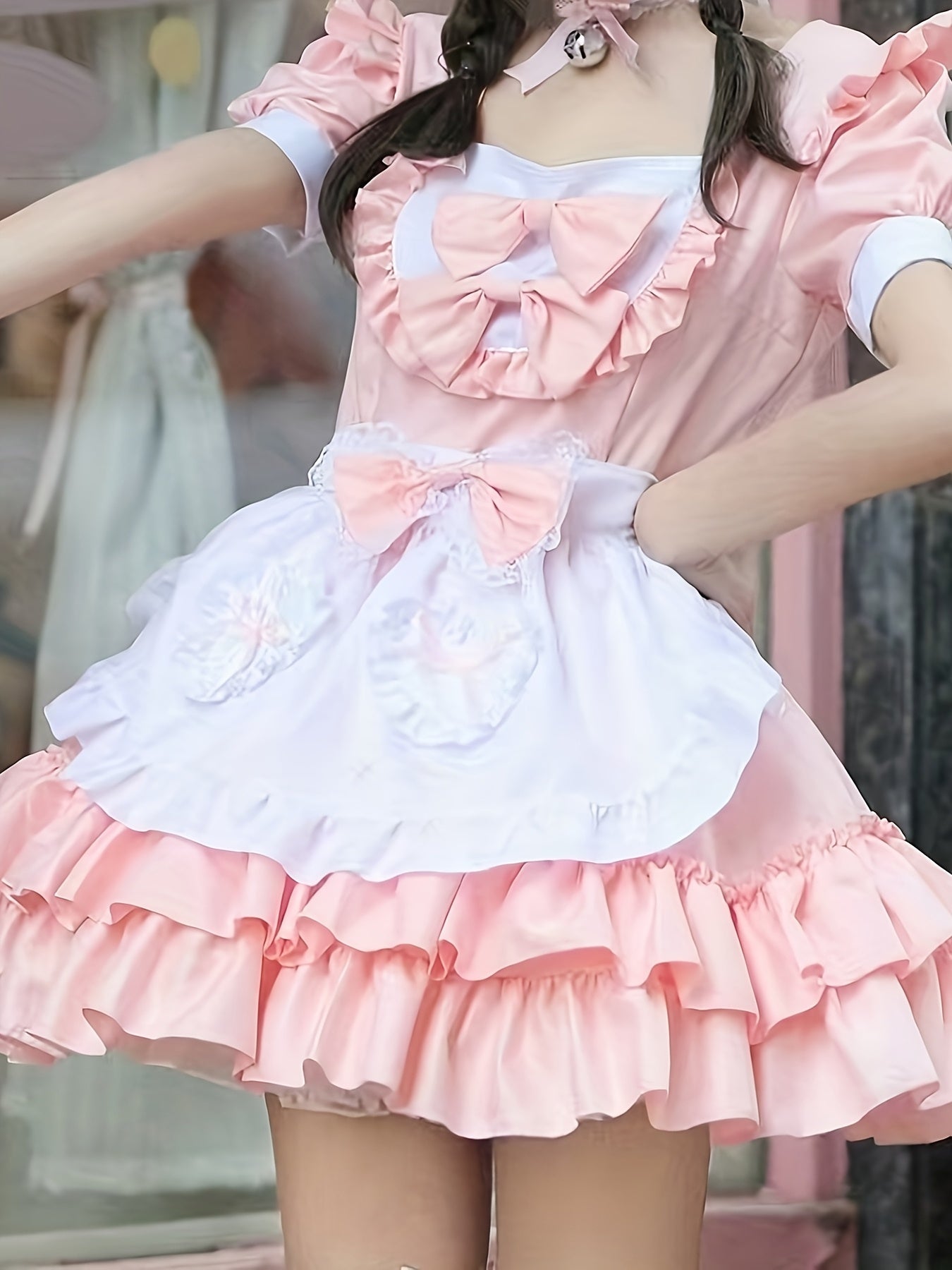 Dames Plus Size Halloween Kostuums Dienstmeid Cosplay Jurk | Ruffled Mini