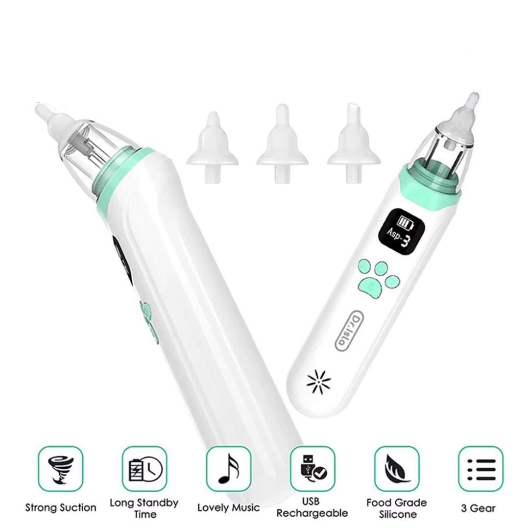 BooBliss Luxe Elektrische Neuszuiger | Zachte reiniging voor blije, gezonde baby's