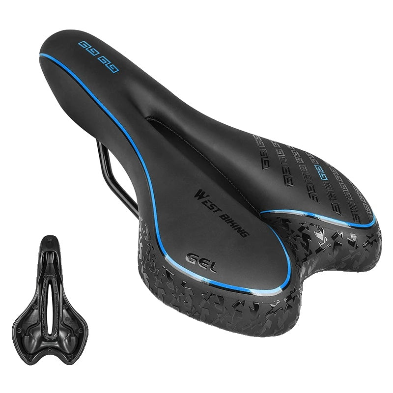 Gel Comfort Fietszadel – Het Meest Comfortabele Fietsstoeltje voor Weg- en MTB, Lichtgewicht PU Leer, Gel + Schuim Vulling, 27cm x 16cm