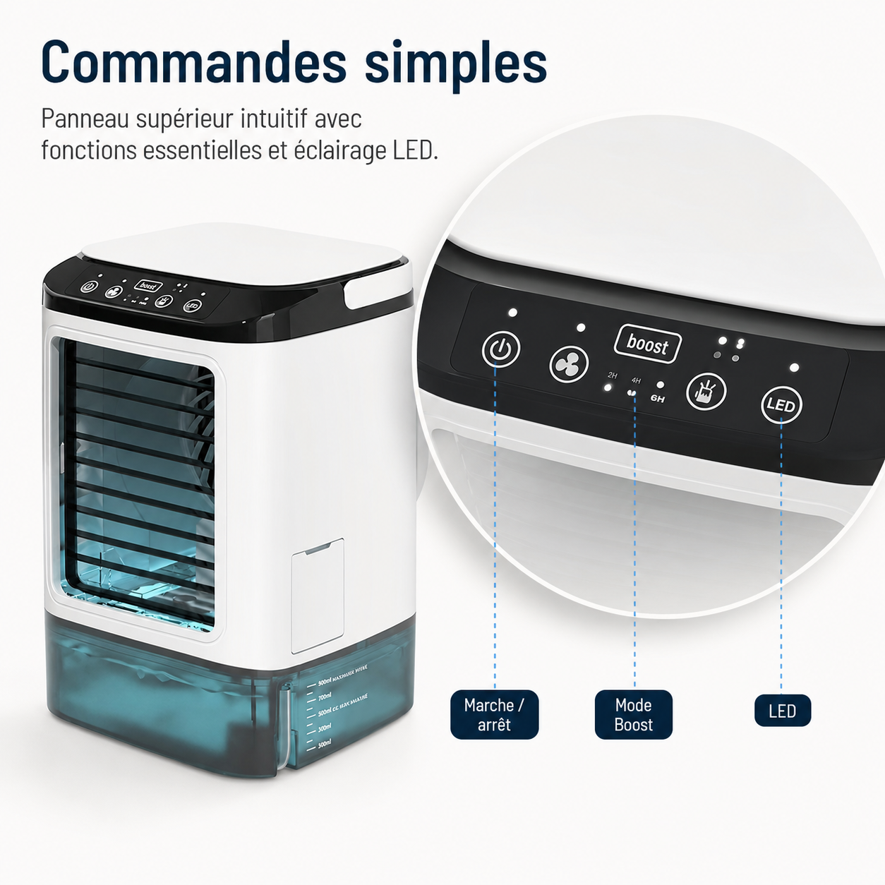 Mini Portable Airconditioner Koel met Water – USB Voeding met Groot Reservoir