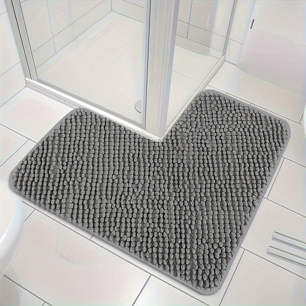 HoekZacht L-vormige Douchematt – Pluche Antislip Badmat met Hoge Absorptievermogen
