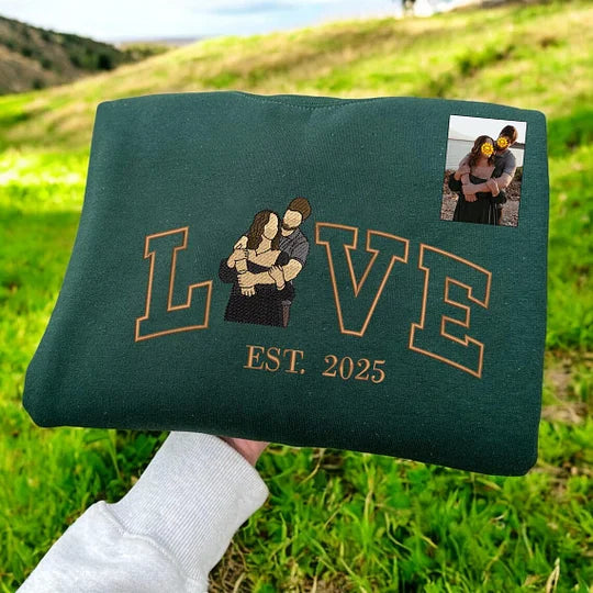 LoveSweater | Gepersonaliseerde Liefdestrui met Borduurwerk | Uniek Koppel Cadeau