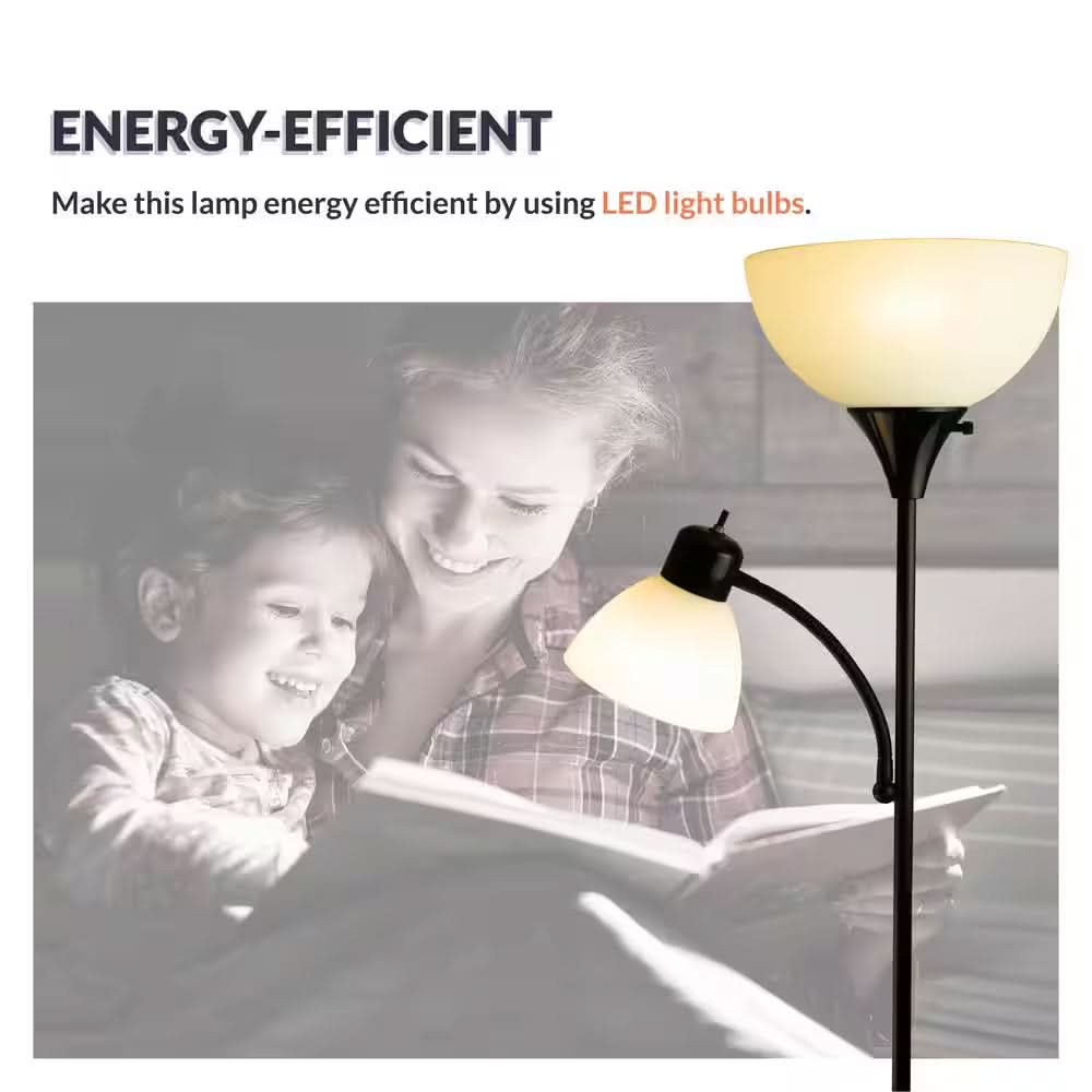 LED Vloerlamp met Twee Lichtbronnen – Staande Lamp met Leeslamp