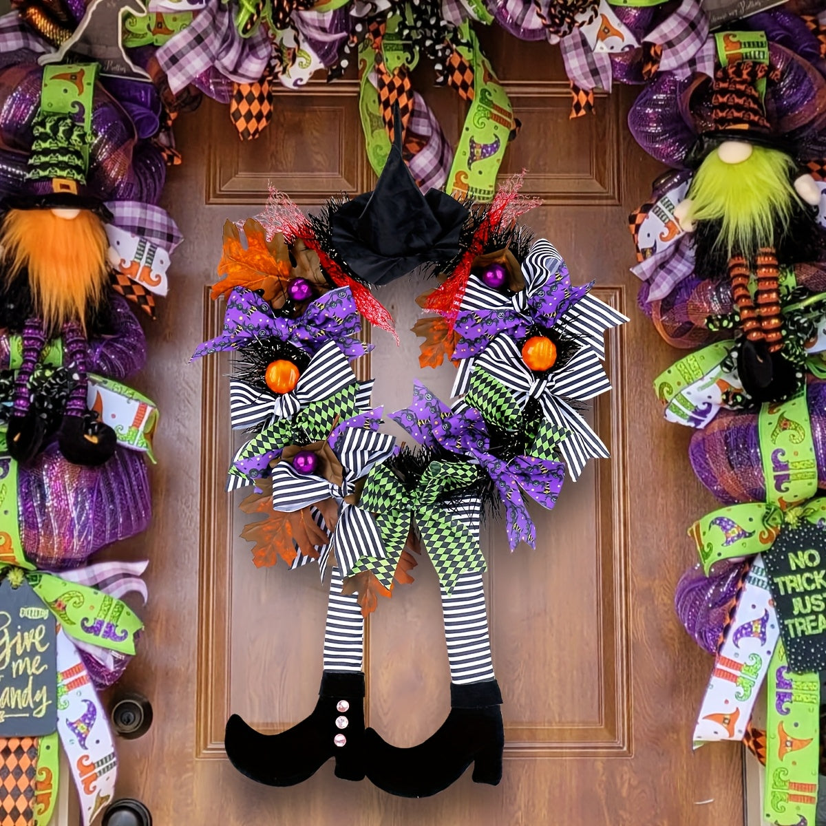 Halloween Grappige Heks Benen Krans | Feestelijke Deurdecoratie